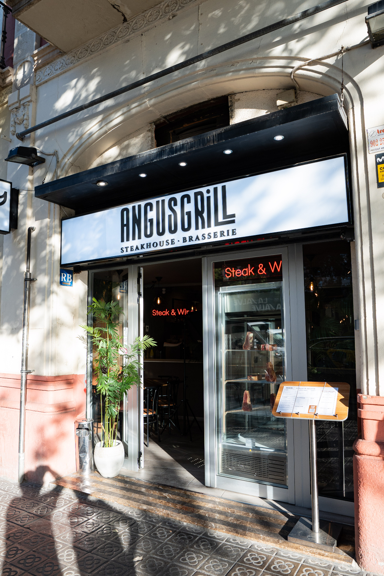 Angus Grill entrance in daylight